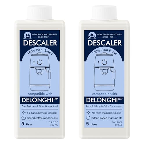 10 Uses DeLonghi Compatible Descaling Solution, Specially Designed to Clean Delonghi Coffee Machines and Maker - 33.8oz Espresso Coffee Maker Cleaner, Coffee Pot Cleaning Limescale Remover