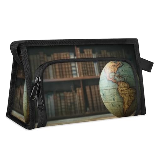 Old Globe Scaffale per libri Borsa per il trucco da viaggio per donne uomini bambini ragazze ragazzi per il bucato multifunzionale per cosmetici da doccia Organizzatore