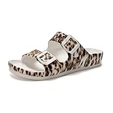 FUNKYMONKEY EVA Flip Flops Waterproof Adjustable Thong Sandals for Mens and Womens (7 M US, Leopard