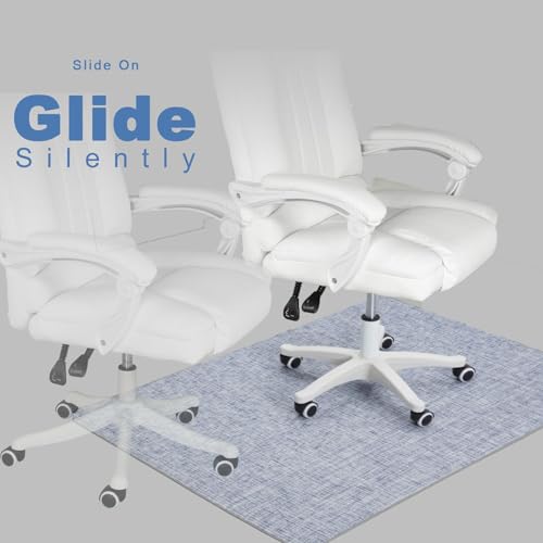 Image of Chair Mat for Hardwood & Tile Floor, 47 inch x 60 inch Heavy Duty Office Chair Mat for Rolling Chairs, Anti Slip, Non-Curve, Floor Protector for Home Office, Nordic Sky Weave