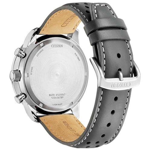 Image of Citizen Leather Analog Grey Dial & Band Men's Watch-Ca4500-24H