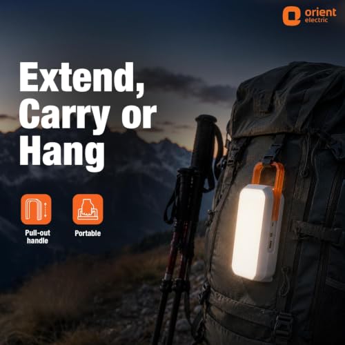 Image of Orient Electric Litpac 15W Emergency Rechargeable LED Lantern with 7200 mAh Battery | Upto 30 Hours Battery Backup | Brightness Control Feature | in- Built Mobile Charging Point| Cool White