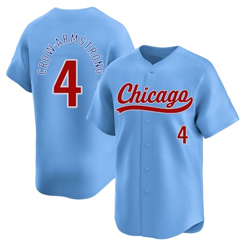 NZUONODAI Pete Crow-Armstrong Jersey Chicago Blue Mens Baseball Stitched