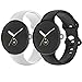 FitTurn Compatible with Google Pixel Watch Band for Women, Soft Colorful Silicon Watch Band Straps Replacement Quick Release Band for Google Pixel Watch Fitness Smart Watch (White,Black)