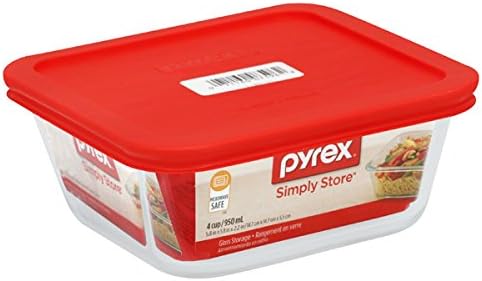 WPYREX - Simply Store Square Dish with Red Lid - 4 Cups (950 ml)
