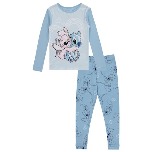 Disney Girls Lilo and Stitch Pajamas Set - 4 Piece Long Sleeve Stitch Pajamas - Lilo and Stitch Ohana 2 Pack Pajamas Set4
