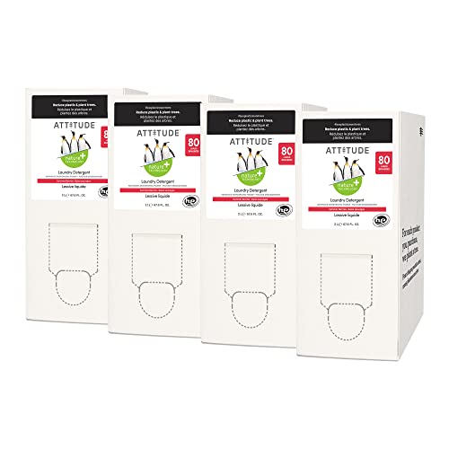 Attitude Laundry Detergent, Plant And Mineral-Based Formula, He, Vegan And Cruelty-Free Washing Machine And Household Products, Bulk Refill Format, Summer Berries, 80 Loads, 67.6 Fl Oz (Pack Of 4) #TOP19