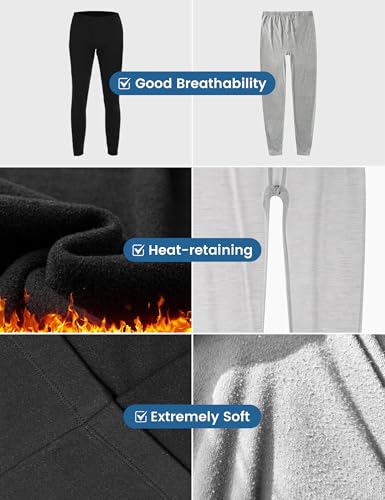 2 Pack Thermal Underwear for Men Pants Long Johns Bottoms Base Layer Cold Weather Fleece Lined Leggings4