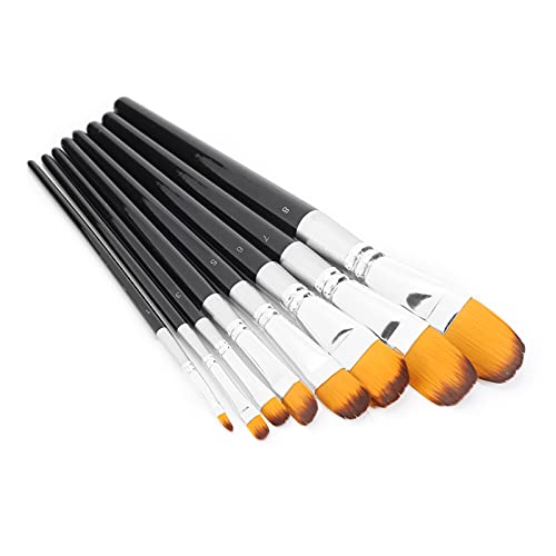 YDuupxe Juego de Pinceles Profesionales de Nailon para Pintura con Pelo, 8 Piezas para Acuarela Al óleo Acrílico, Pinceles Versátiles con Antideslizante de Aluminio, Pintura Suave, Uso en Todos los
