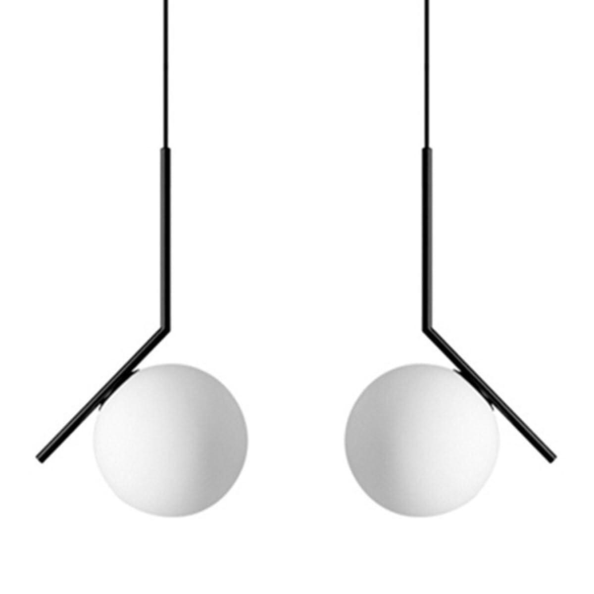 Lámpara colgante moderna de globo con 1 luz para techo 8