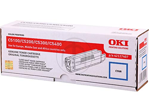 Toner cyan OKI C 5300 DN cartouche originale 42127407 haute capacité