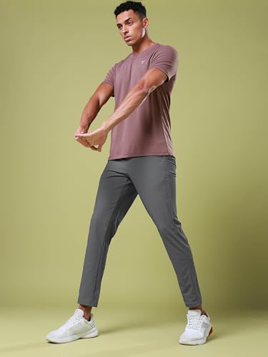 Image of TECHNOSPORT Men's Regular Fit Mid Rise Solid Plus Size Trackpants with Quick Dry, Anti Microbial, SPF50+ for Regular and Sports Use