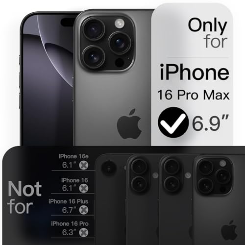 Image of JETech Slim Case for iPhone 16 Pro Max, Black Titanium | Camera Lens Protection, Ultra-Thin Matte Finish, Lightweight Minimalist Cover