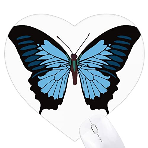 Papillon bleu foncé tapis de souris coeur pour créer un coin bureau poétique