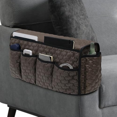 DECKALY TV Remote Control Holder for Armchair, Arm Chair Caddy for Recliner 14 Pockets, Non-Slip...