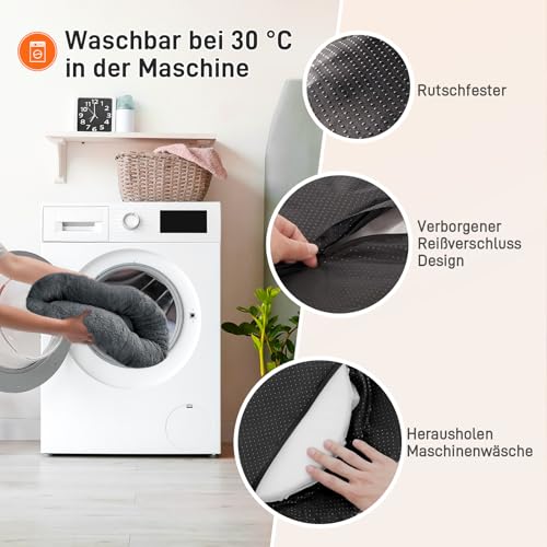 O·Lankeji Hundebett rund Hochflor Kunstfell, Hundekörbchen Waschbar herausnehmbar, Katzenbett flauschig mit Rutschfester Unterseite, Hunde Donut Bett für Kleine Mittelgroße Grosse Hunde