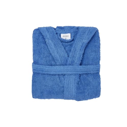 10XDIEZ Albornoz de Ducha Infantil para niño y niña 100% Algodón de Rizo (Rizo azulina - 12 años)