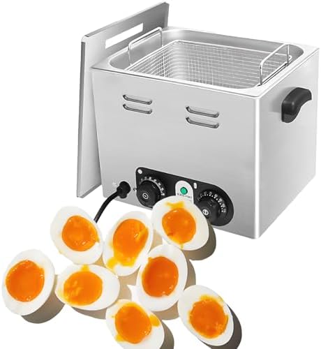 Stainless Steel Egg Boiler with Mesh Basket, 45 Pcs Large Capacity Electric Poacher with Temperature Control and Timer