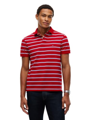 Image of Tommy Hilfiger Men's Short Sleeve Polo Shirts in Regular Fit With Stretch and Organic Pique Cotton