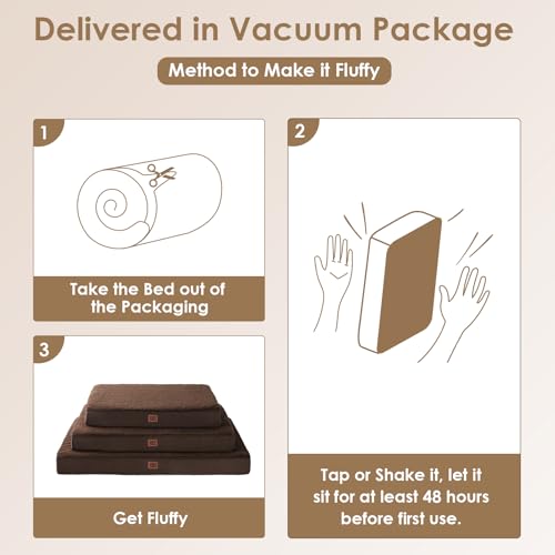 Image of EHEYCIGA Orthopedic Dog Bed Large with Removable Washable Cover, 36IN Brown
