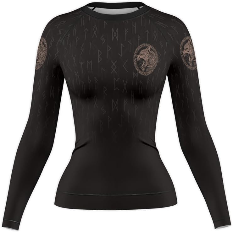 Viking Women's Compression Shirt Long Sleeve MMA BJJ Rash Guard Grappling Jiu Jitsu No Gi