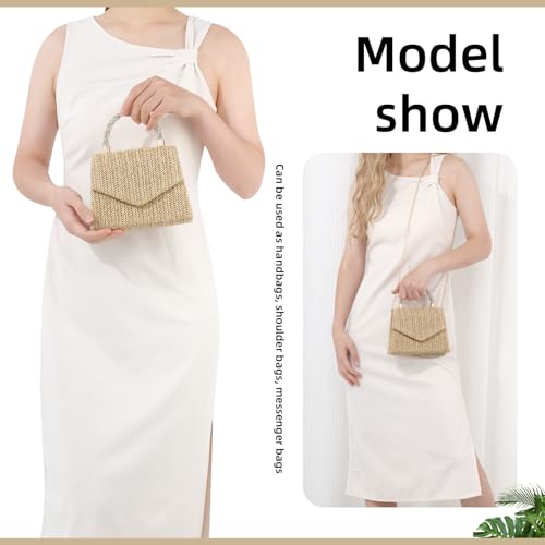 KUANG! Summer Straw Clutch para Mujer miniatura 2