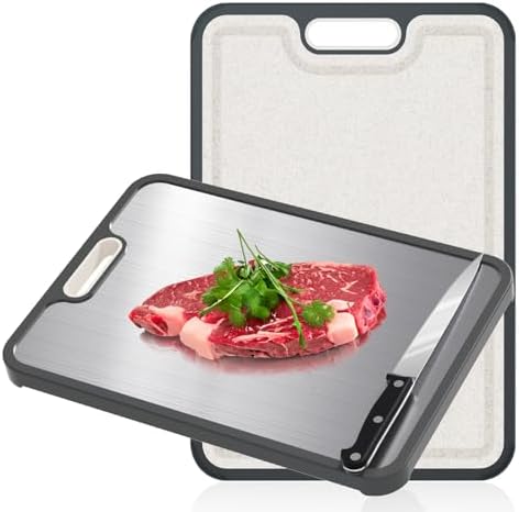 3-tlg. Titan Schneidebrett Set - Doppelseitig Für Fleisch & Gemüse