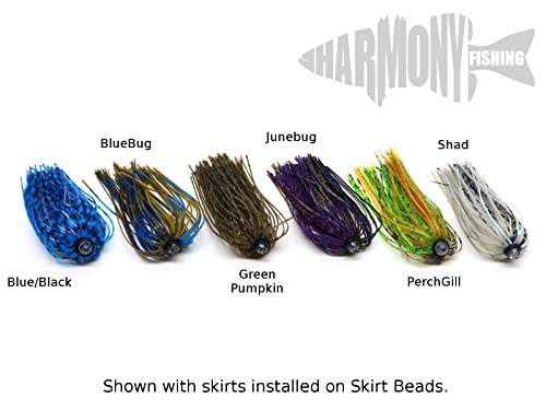 Harmony Fishing - Skirt Beads (Quickly And Easily Add A Skirt To Your Fishing Lures/Baits) (8 Pack W/Skirts (Blue/Black)) #TOP2