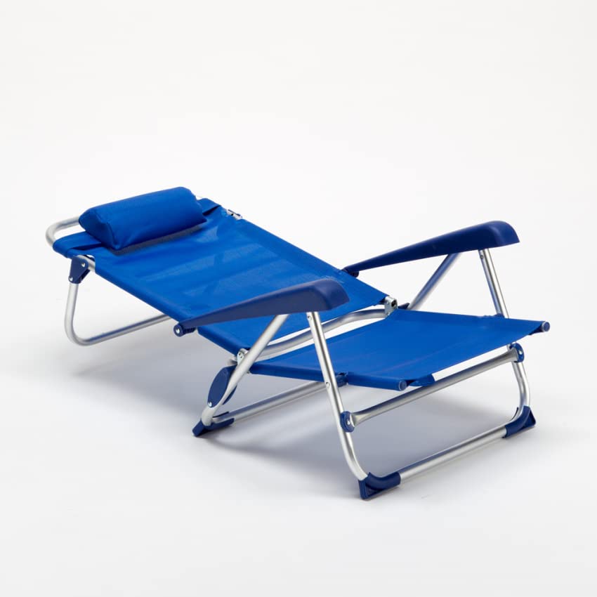 Produce Shop Sedia Sdraio spiaggina con braccioli Pieghevole Gargano - Blu