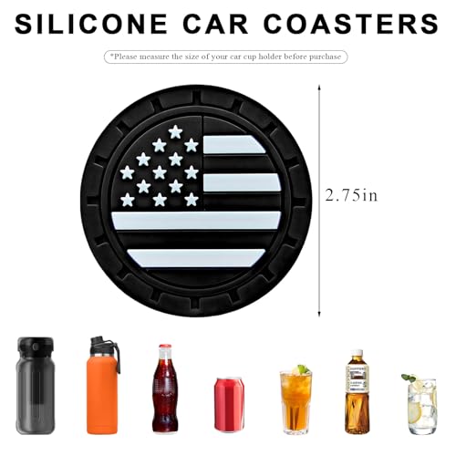 4 Posavasos para Porta Vasos de Carro con Diseño de Bandera Americana miniatura 2