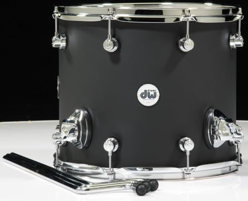 DW Design 12 x 14 Black Satin Floor Tom with Legs