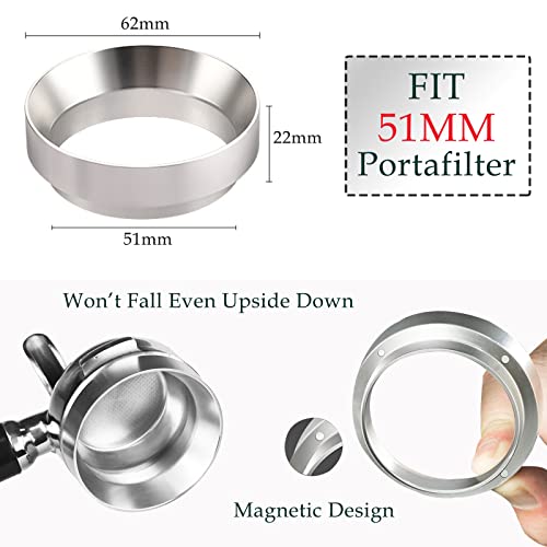 51mm Dosing Funnel - Magnetic Espresso Dosing Funnel - Coffee Accessories for Barista - Aluminium Alloy Coffee Dosing Ring for Home and Cafe - Image 2