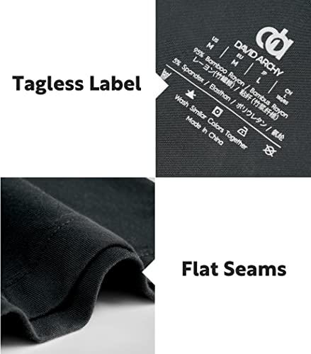 David Archy Mens Underwear Bamboo Boxer Briefs Breathable And Soft With Fly Trunks 4 Pack (M, Black/Dark Gray - 5.5" In 4 Pack) #TOP5