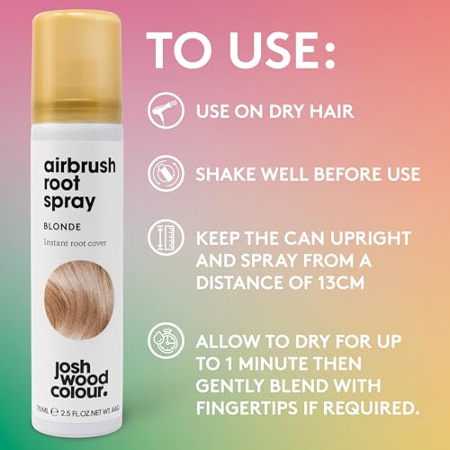 Josh Wood Colour Airbrush Root Spray Blonde – Instant Root Concealer, Temporary Hair Colour Spray, Quick Dry Formula, Covers Grey Roots, Natural-Looking Finish, Easy Application, 75ml - Image 3