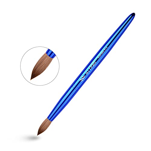 Brocha acrílica para uñas tamaño 14 color azul metálico miniatura 2