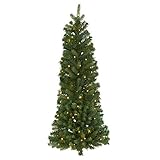 Nearly Natural 4ft. Flat Back Wall Hanging Artificial Christmas Tree with 50 Clear LED Lights