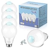 MikeWin Motion Sensor Light Bulbs Outdoor 4 Packs 12W(100W Equivalent) Security LED Bulb, Indoor...