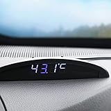 FOLCONROAD Ultra-Thin Car Onboard Electronic Clock Voltmeter Voltage Meter Thermometer Temperature Meter[US Warehouse]