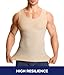 TAILONG Compression Shirt Men Shapewear - Slimming Undershirt Body Shaper Tank Top Workout Shirts Beige