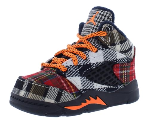 Jordan Toddler's 5 Retro Plaid Black/Total Orange (FD4813 008) - 10