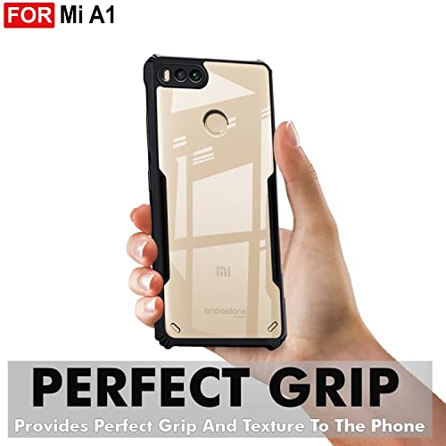 Image of Zapcase Back Case Cover for Mi A1 | Compatible for Mi A1 Back Case Cover | Clear Case with Camera Protection | (TPU + PC | Matte Black)