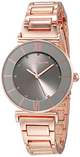 Anne Klein Rel&oacute;gio feminino de quartzo japon&ecirc;s com pulseira de metal, ouro rosa, 16 (modelo:...
