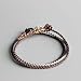 TALE Tibetan Buddhist Hand-Braided Super Thin Lucky Knots Rope Bracelet Blessed By Monk Black, Silver, Brown