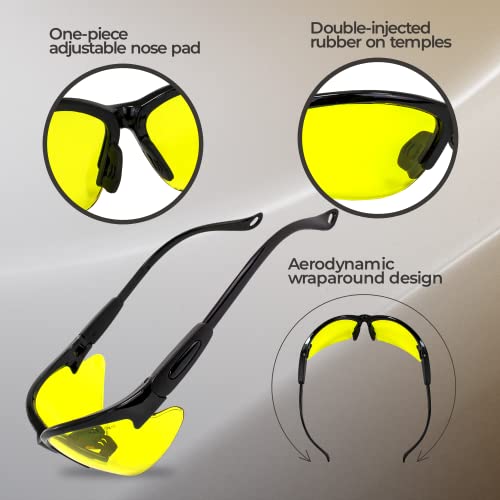 Global Vision Safety Sunglasses with Yellow Lenses, Great for Shooting Sports!3
