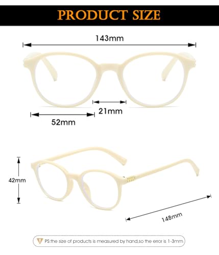 Image of EYLRIM Classic Round Glasses for Women Men Circle Frame Blue Light Glasses Nerd Eyeglasses