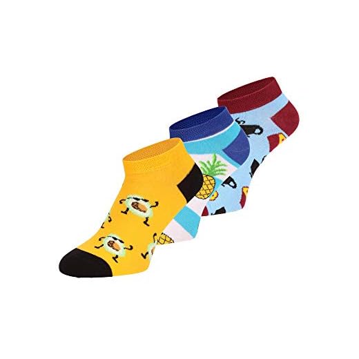 Ladeheid Damen und Herren 3er Pack Sneaker Socken AT005 (Mix-1 (3 Pack), 35-38)