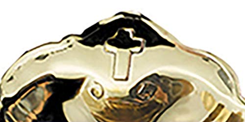 Baptized in Christ 5" Brass Baptismal Shell with Etched Latin Cross and Spout