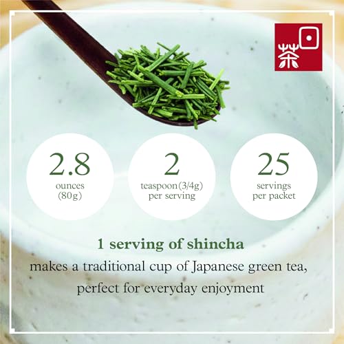 Image of Ocha & Co. Organic Green Tea - Shincha First Harvest Loose Leaf Japanese Tea - Aromatic, Grassy & Sweeter than Sencha Green Tea, 80g /2.8oz