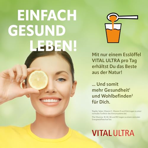 Vital Ultra - 480 ml - Mikronährstoffkonzentrat mit Vitaminen, Mineralien, Spurenelementen, Pflanzenstoffen und Omega-3-Fettsäuren - flüssiges Lebensmittel aus über 70 Zutaten mit bis zu 60 Portionen
