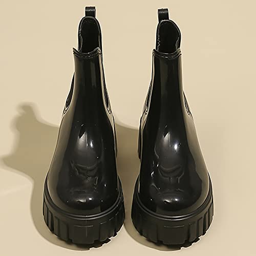 WOWSTICK Rain Boots for Women and Men, Waterproof Lightweight Comfortable Anti-slip Ankle Height Rubber Garden Booties2